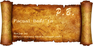 Pacsai Beáta névjegykártya